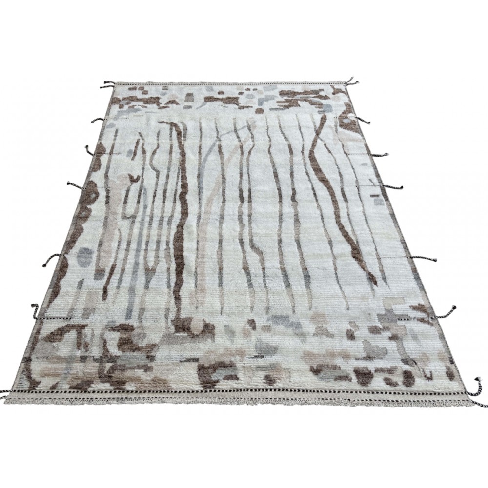 Contemporary Moroccan style Handmade Rug. 100% Natural Wool. Custom Options Available