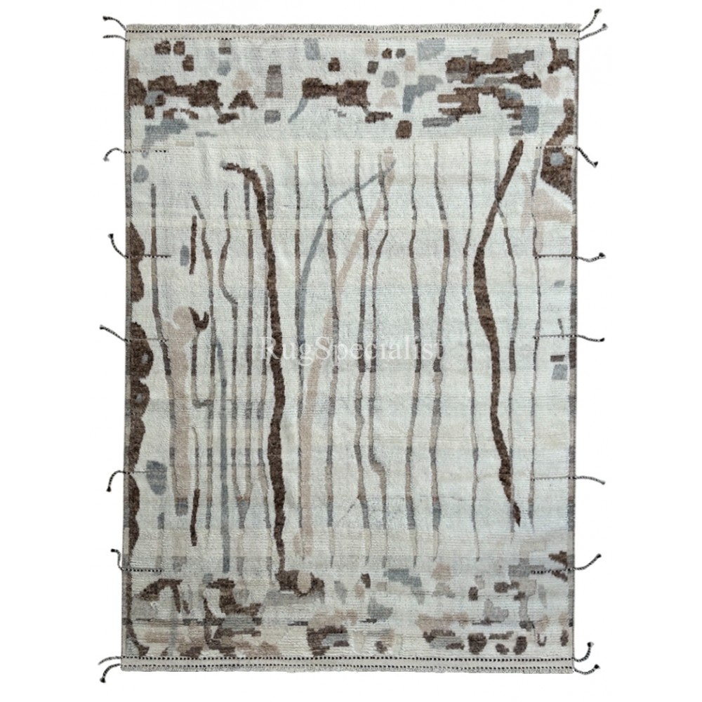 Contemporary Moroccan style Handmade Rug. 100% Natural Wool. Custom Options Available
