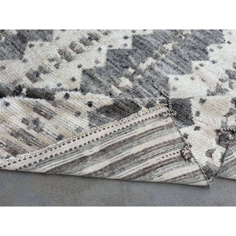 Modern Moroccan style Handmade Rug. 100% Natural Wool. Custom Options Available