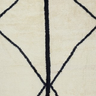 New Handmade "Tulu" Rug, 100% Natural Un-Dyed Wool, Beige & Black Colors