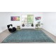 Modern Floral Patterned Area Rug in Blue, Hand-woven and Hand-knotted in Turkey