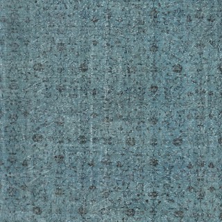 Modern Floral Patterned Area Rug in Blue, Hand-woven and Hand-knotted in Turkey