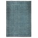 Modern Floral Patterned Area Rug in Blue, Hand-woven and Hand-knotted in Turkey