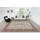 One of a kind Vintage Large Area Rug in Beige and Red Color. Handmade Turkish Carpet with Floral Design