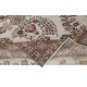 One of a kind Vintage Large Area Rug in Beige and Red Color. Handmade Turkish Carpet with Floral Design