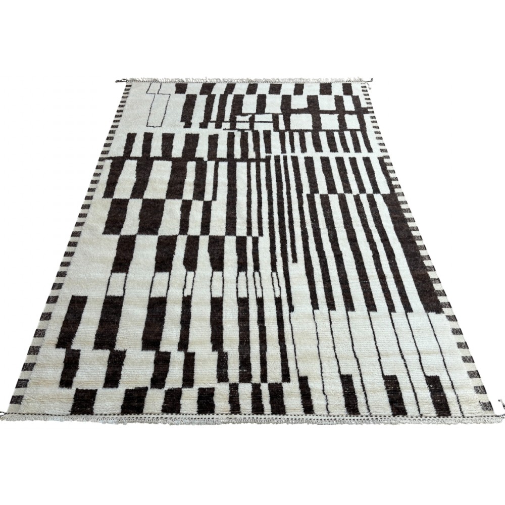 Hand Knotted Moroccan Design Rug, 100% Wool. Custom Options Available