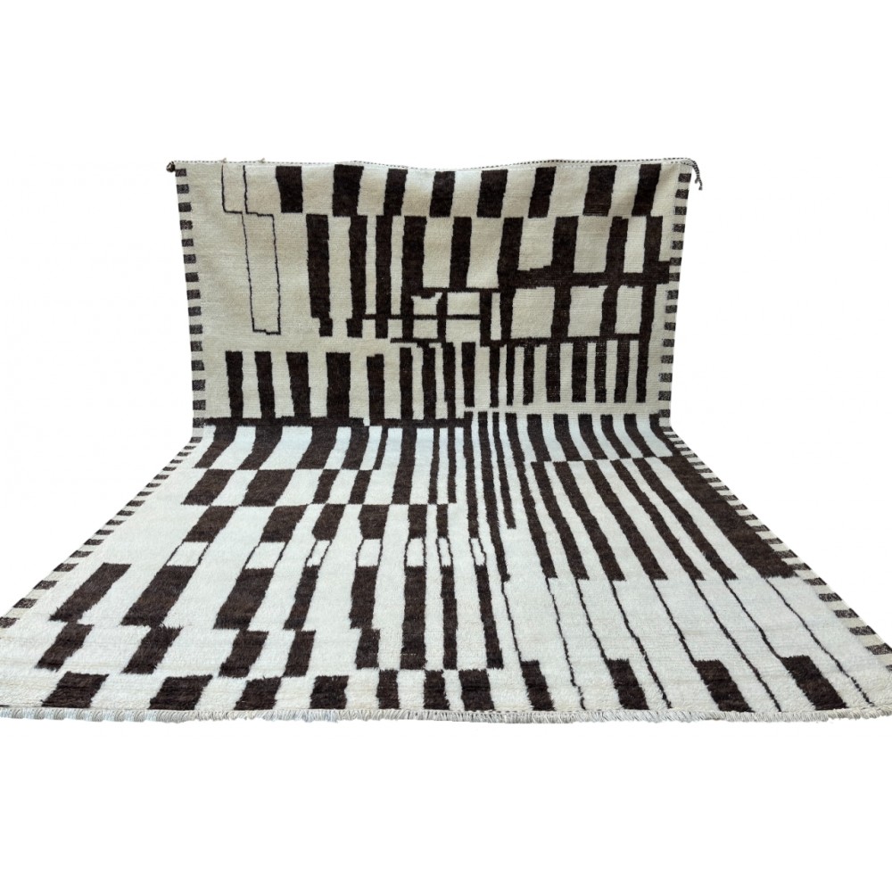 Hand Knotted Moroccan Design Rug, 100% Wool. Custom Options Available