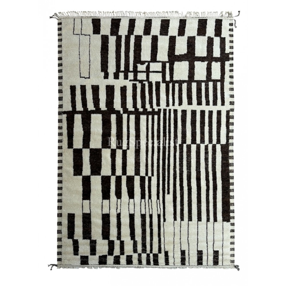 Hand Knotted Moroccan Design Rug, 100% Wool. Custom Options Available