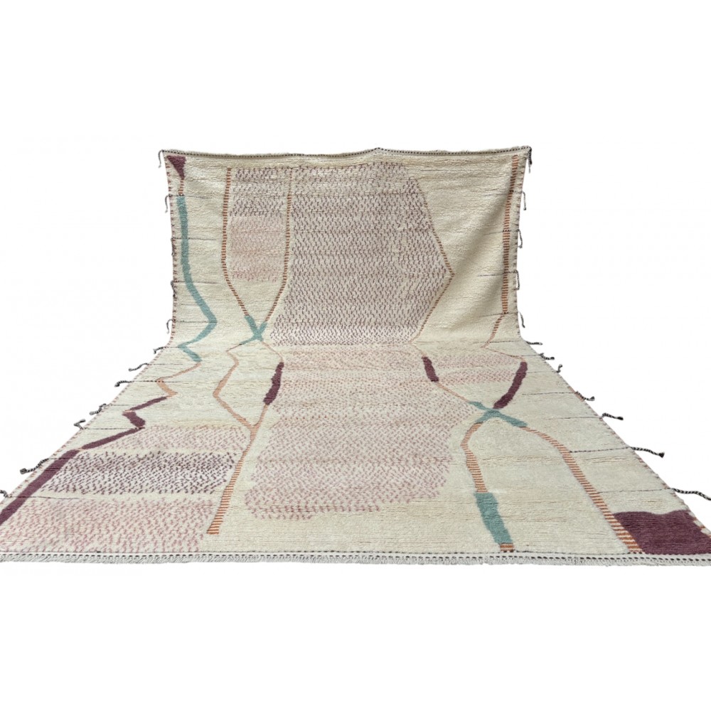 Modern Moroccan style Handmade Rug. 100% Natural Wool. Custom Options Available
