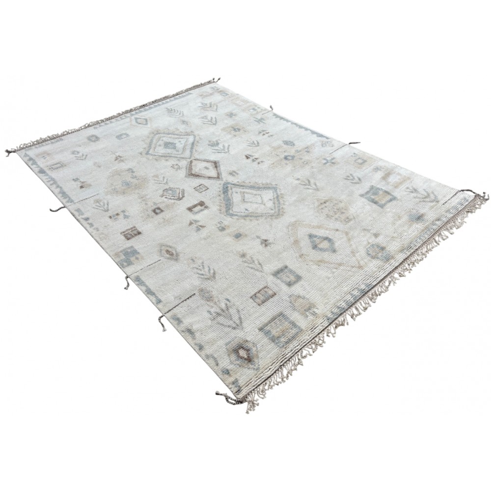 Handmade Moroccan style Rug. 100% Natural Wool. Modern Beni Ourain Carpet