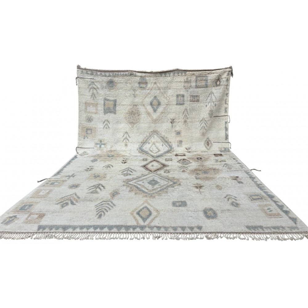 Handmade Moroccan style Rug. 100% Natural Wool. Modern Beni Ourain Carpet