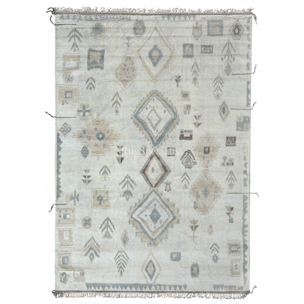 Handmade Moroccan style Rug. 100% Natural Wool. Modern Beni Ourain Carpet