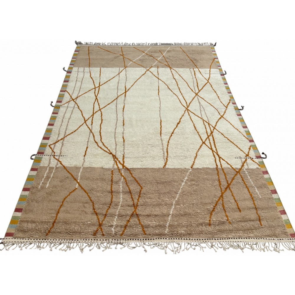 Contemporary Moroccan style Handmade Rug. 100% Natural Wool. Custom Options Available
