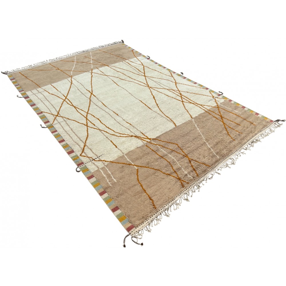 Contemporary Moroccan style Handmade Rug. 100% Natural Wool. Custom Options Available