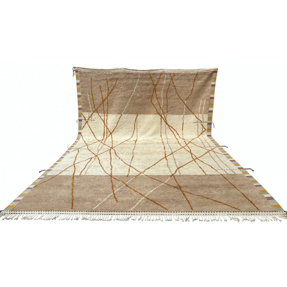 Contemporary Moroccan style Handmade Rug. 100% Natural Wool. Custom Options Available