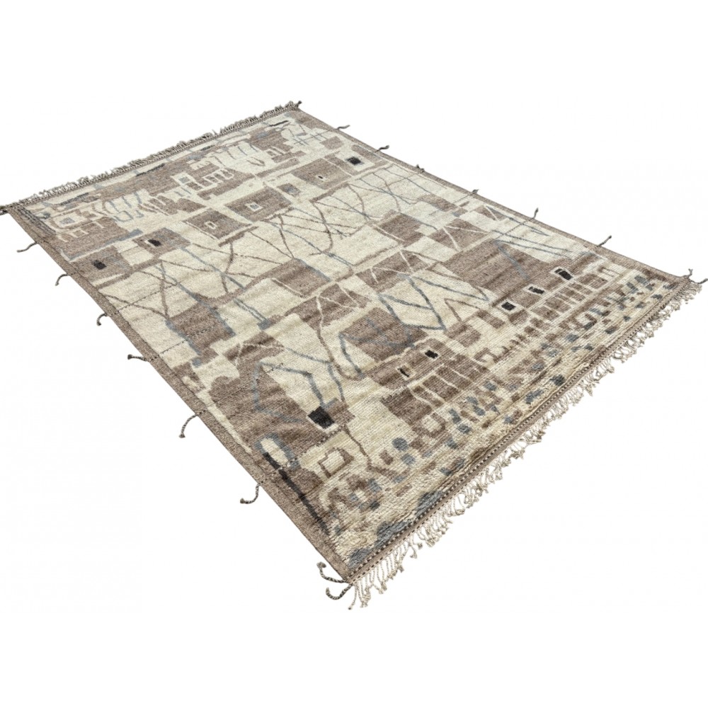 Modern Moroccan style Handmade Rug. 100% Natural Wool. Custom Options Available