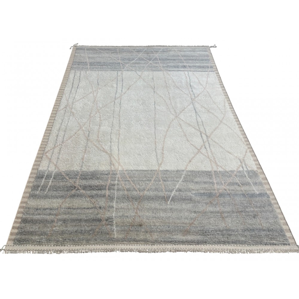 Handmade Moroccan style Rug. 100% Natural Wool. Modern Beni Ourain Carpet
