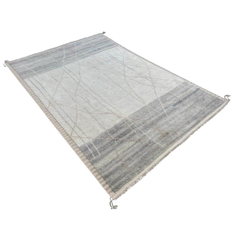 Handmade Moroccan style Rug. 100% Natural Wool. Modern Beni Ourain Carpet