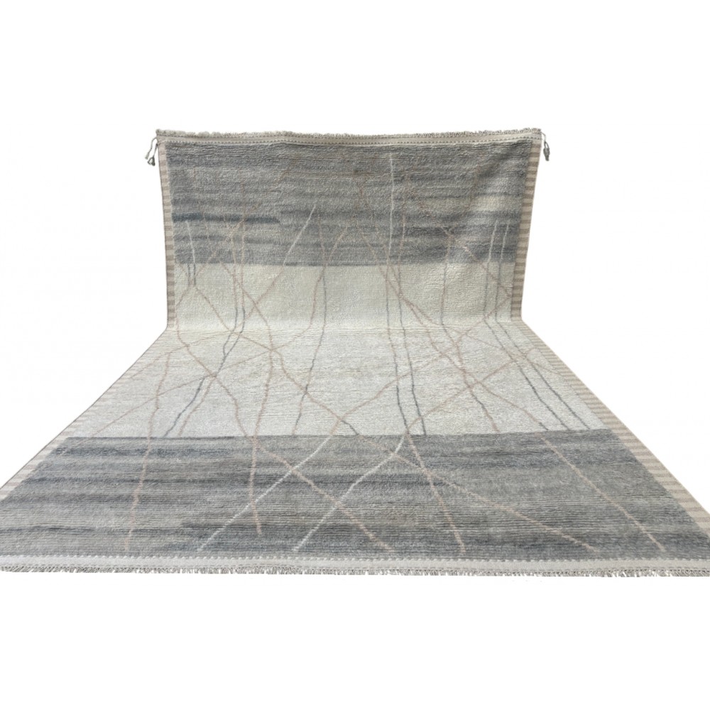 Handmade Moroccan style Rug. 100% Natural Wool. Modern Beni Ourain Carpet