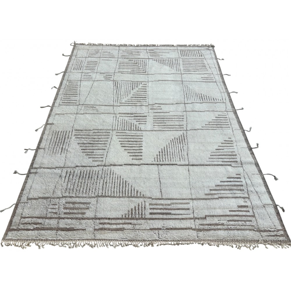 Modern Moroccan style Handmade Rug. 100% Natural Wool. Custom Options Available