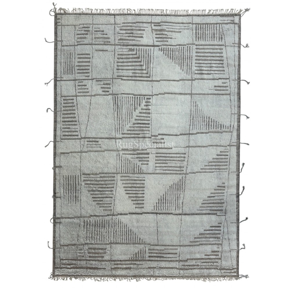 Modern Moroccan style Handmade Rug. 100% Natural Wool. Custom Options Available