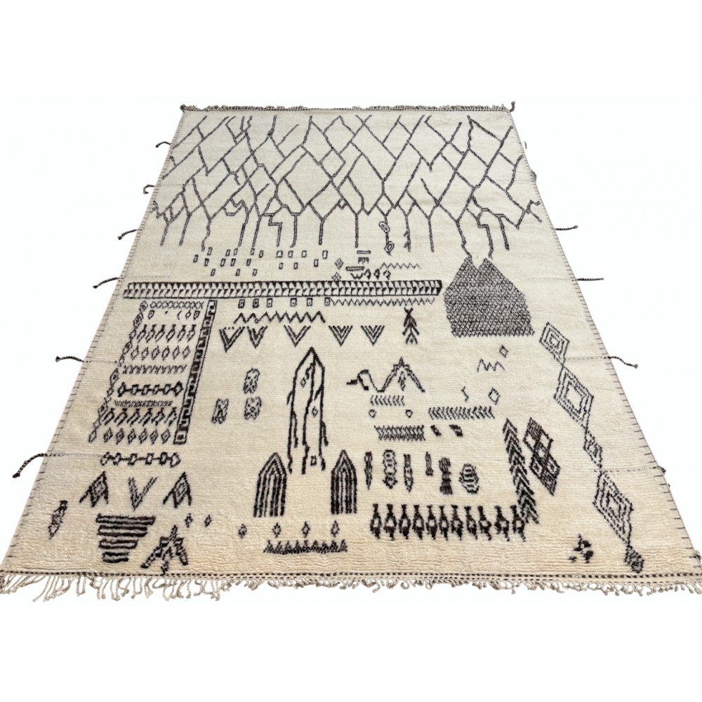 Modern Handmade Moroccan style Rug. 100% Natural Wool. Custom Options Available