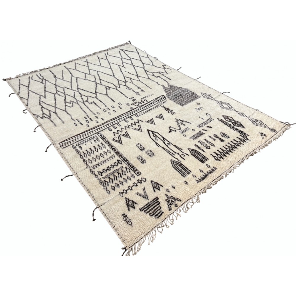 Modern Handmade Moroccan style Rug. 100% Natural Wool. Custom Options Available
