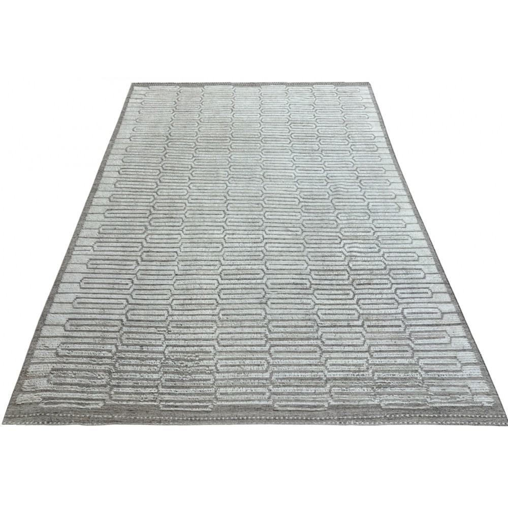 Handmade Moroccan style Rug. 100% Natural Wool. Modern Beni Ourain Carpet