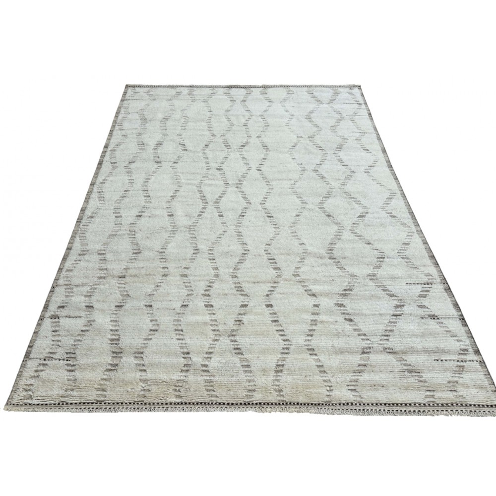 Modern Moroccan style Handmade Rug. 100% Natural Wool. Custom Options Available