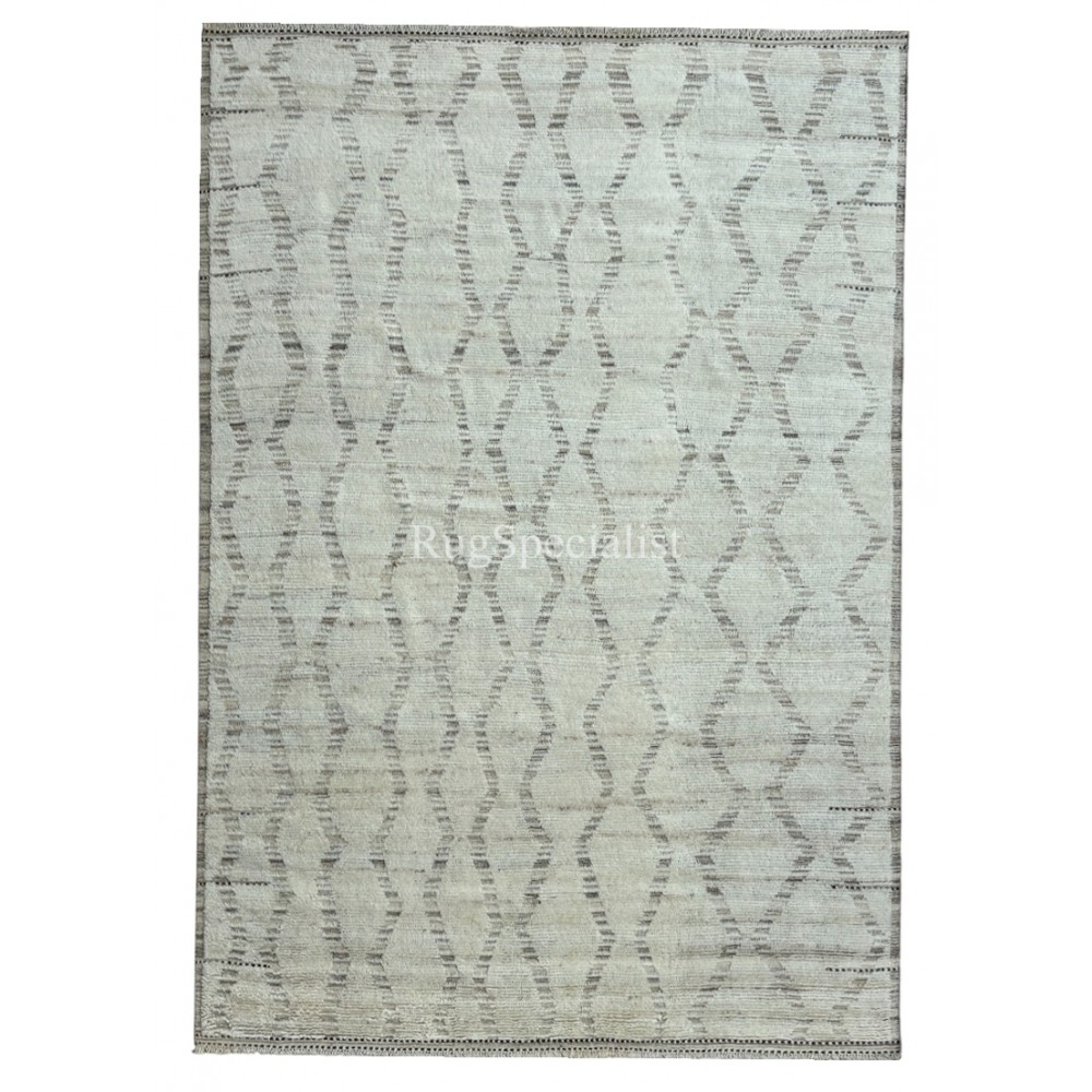 Modern Moroccan style Handmade Rug. 100% Natural Wool. Custom Options Available