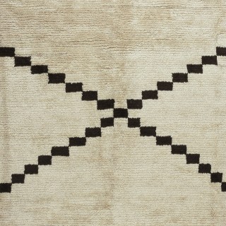 Contemporary Moroccan Berber Tulu Rug. 100% Natural Wool. Handknotted Beni Ourain Carpet