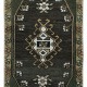 Vintage Scatter Rug, Turkish Accent Rug, Black Door Mat, Handmade Bat Mat