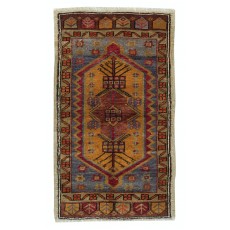 Traditional Vintage Handmade Turkish Accent Rug, Decorative Door Mat