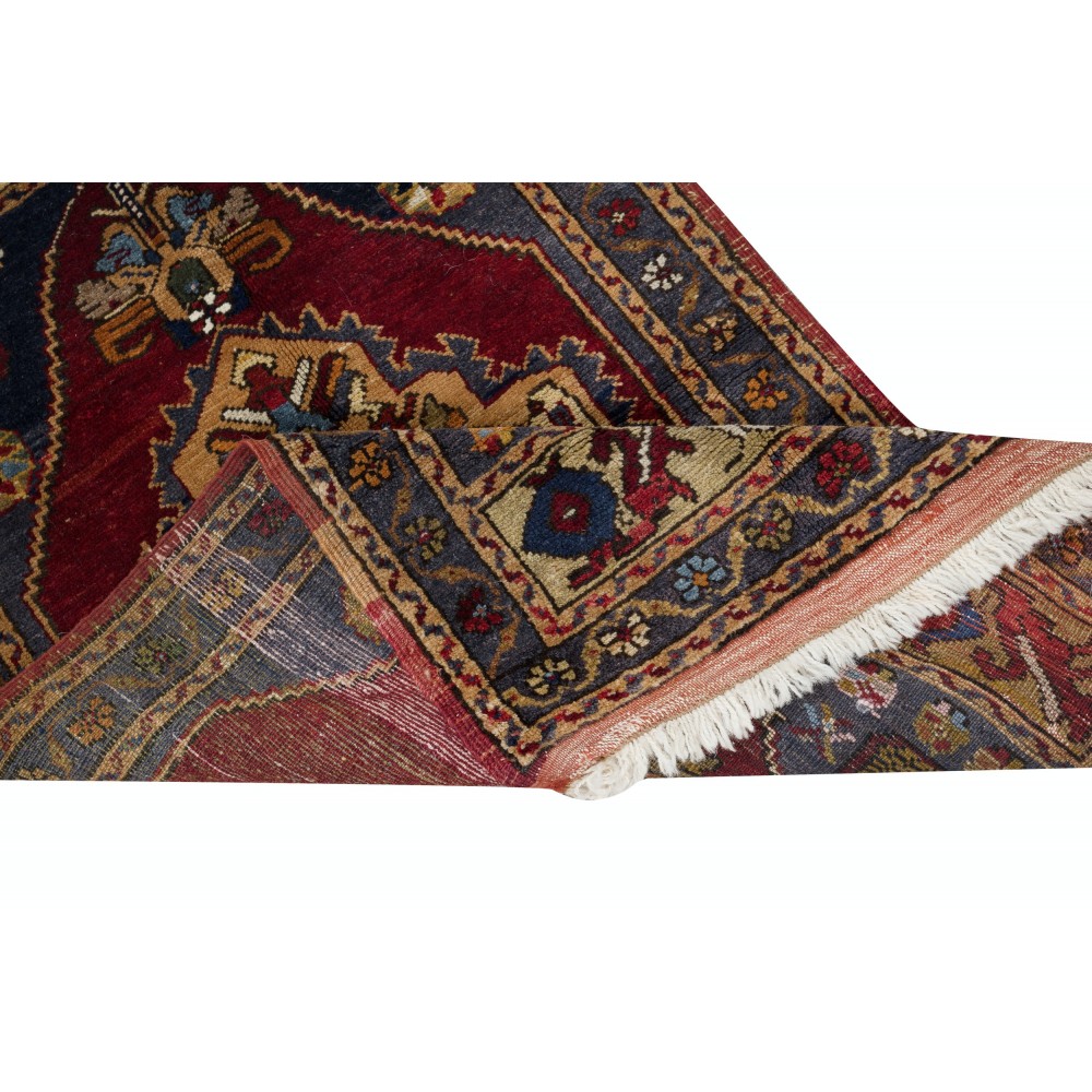 Traditional Vintage Handmade Turkish Accent Rug Made of Wool