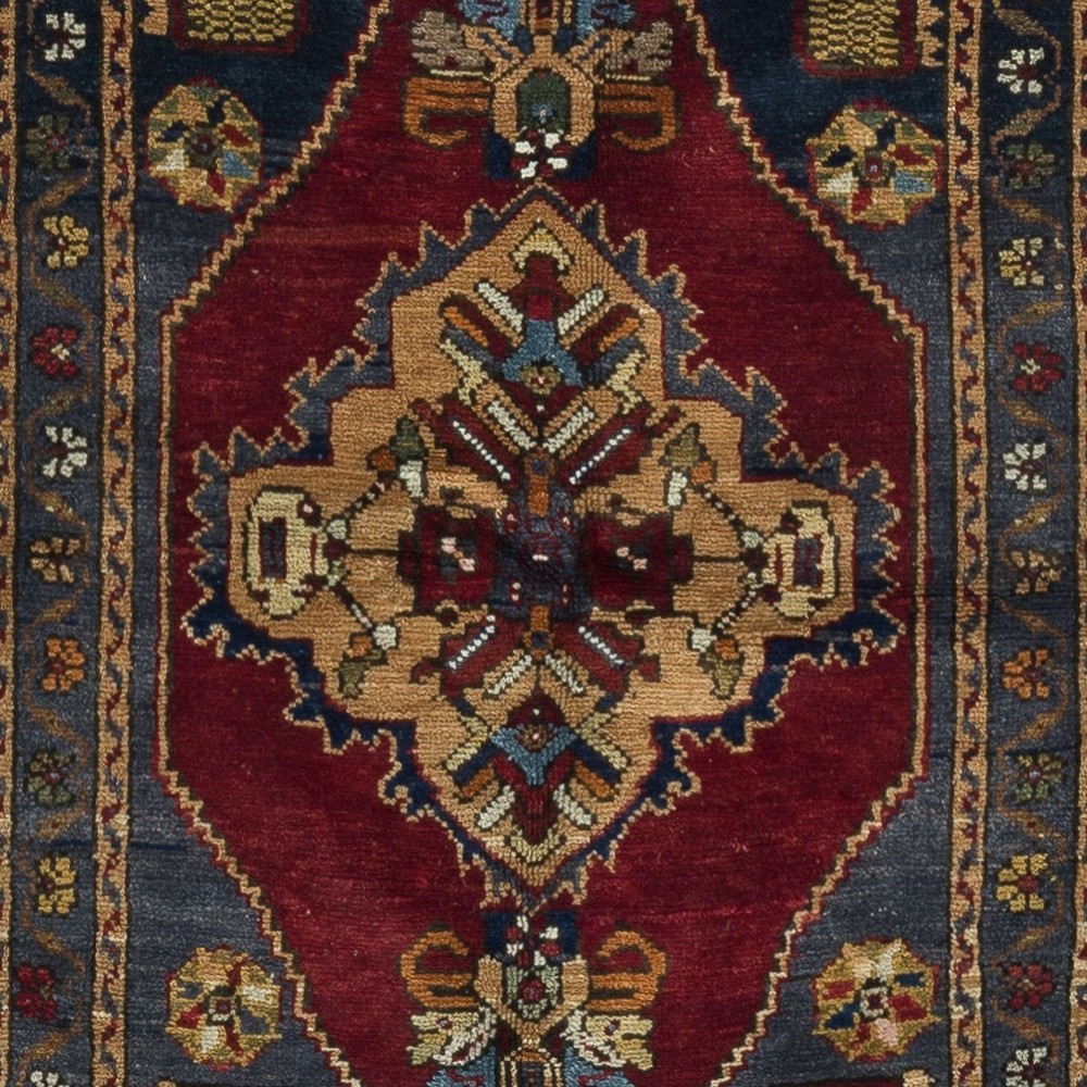 Traditional Vintage Handmade Turkish Accent Rug Made of Wool