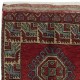 One-of-a-kind Vintage Handknotted Turkish Accent Rug in Dark Red, 100% Wool
