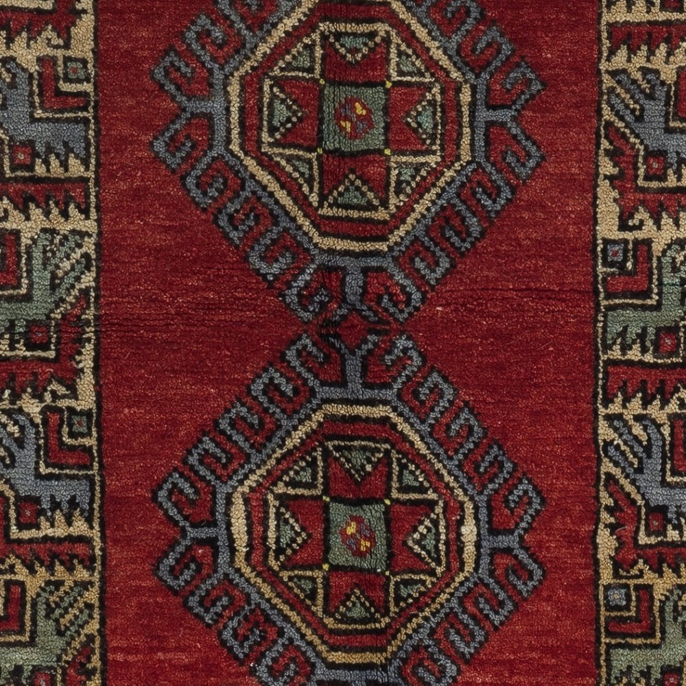 One-of-a-kind Vintage Handknotted Turkish Accent Rug in Dark Red, 100% Wool