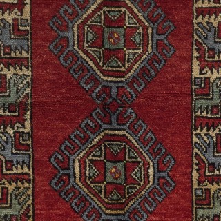 One-of-a-kind Vintage Handknotted Turkish Accent Rug in Dark Red, 100% Wool