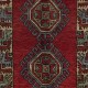 One-of-a-kind Vintage Handknotted Turkish Accent Rug in Dark Red, 100% Wool