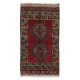 One-of-a-kind Vintage Handknotted Turkish Accent Rug in Dark Red, 100% Wool