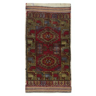 Vintage Scatter Rug, Dark Red Turkish Accent Rug, Door Mat, Handmade Bat Mat, Kitchen Rug