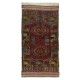 Vintage Scatter Rug, Dark Red Turkish Accent Rug, Door Mat, Handmade Bat Mat, Kitchen Rug