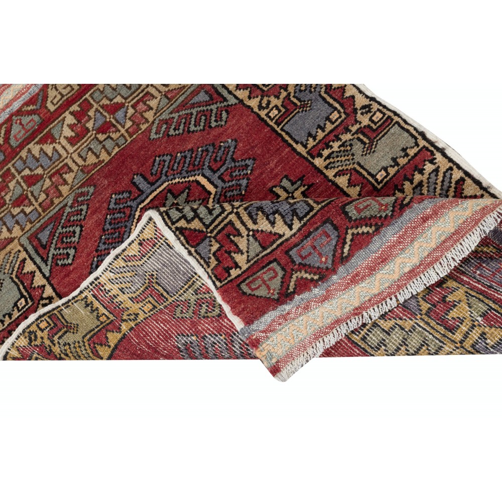 Vintage Scatter Rug, Dark Red Turkish Accent Rug, Door Mat, Handmade Bat Mat, Kitchen Rug