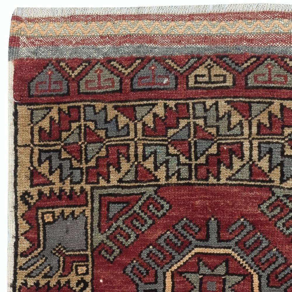 Vintage Scatter Rug, Dark Red Turkish Accent Rug, Door Mat, Handmade Bat Mat, Kitchen Rug