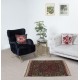 One-of-a-kind Vintage Handknotted Turkish Accent Rug in Dark Red Color