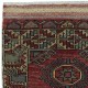 One-of-a-kind Vintage Handknotted Turkish Accent Rug in Dark Red Color