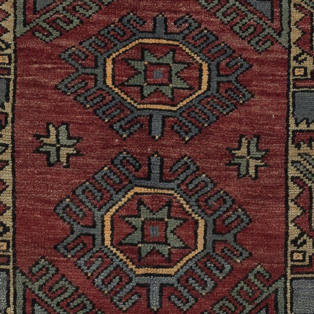 One-of-a-kind Vintage Handknotted Turkish Accent Rug in Dark Red Color