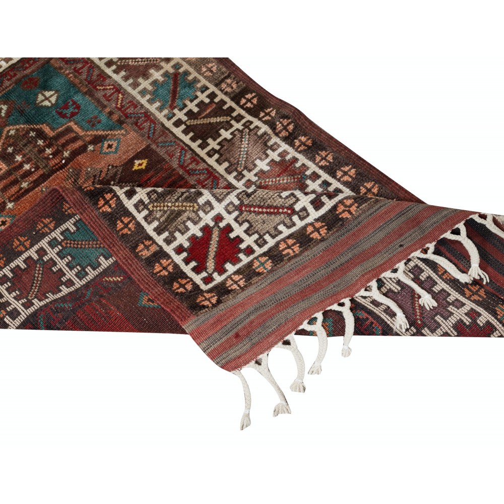 Unique Vintage Handmade Turkish Accent Rug Made of Wool