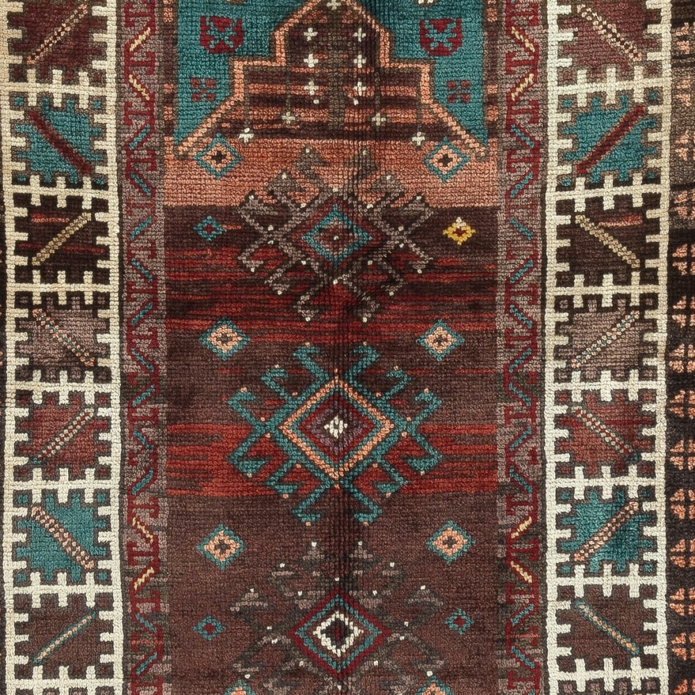 Unique Vintage Handmade Turkish Accent Rug Made of Wool
