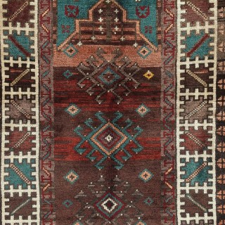 Unique Vintage Handmade Turkish Accent Rug Made of Wool